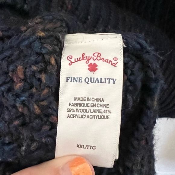 Lucky brand wool blend knit jacket zip and button closure space dye XXL - Picture 5 of 5